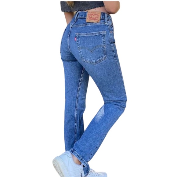 Levi’s 502 jeans size 14 Regular Taper 27x27 dark wash distressed. NWT - Picture 1 of 13